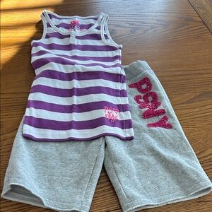 Purple and Gray Striped Kids Outfit